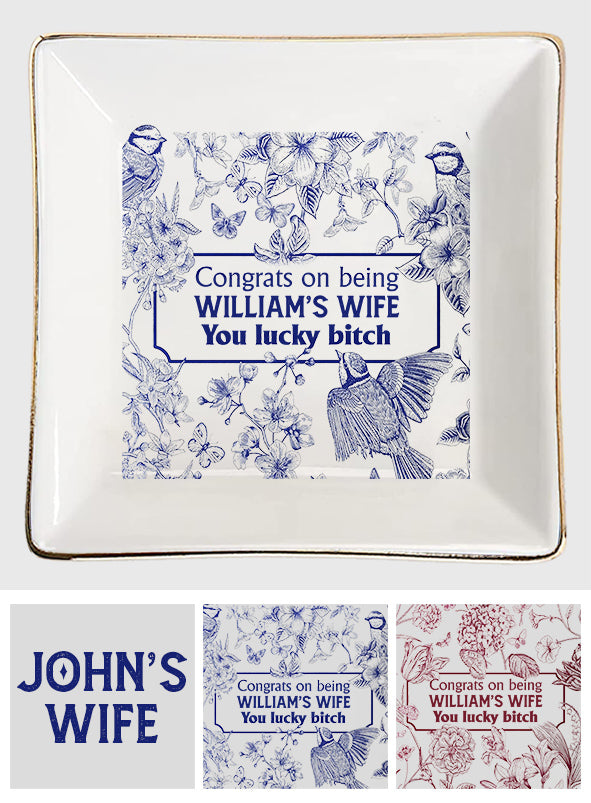 Félicitations pour être ma copine/ma femme ! Quelle chance ! - Cadeau pour femme, copine - Porte-bijoux personnalisé