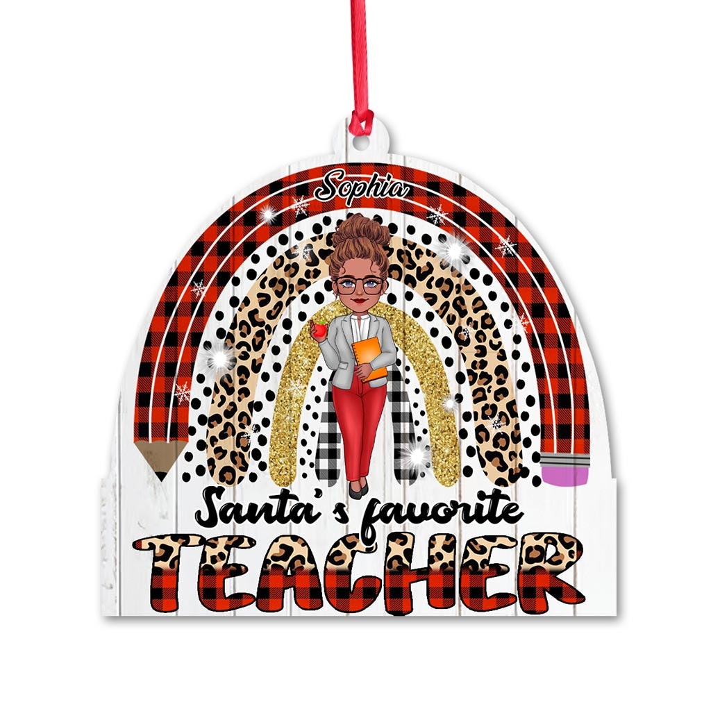 Santa's Favorite Teacher - Personalized Teacher Ornament