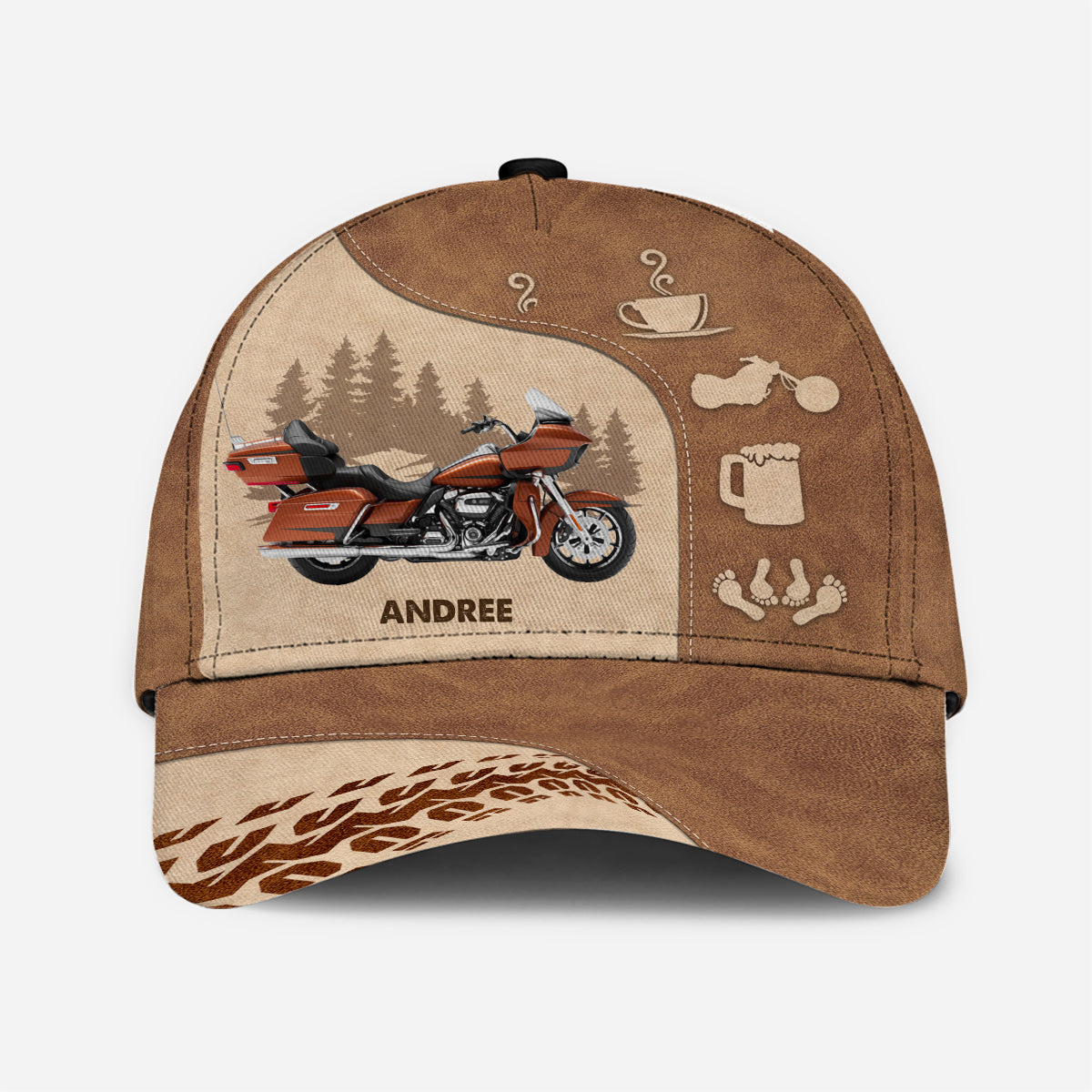 Happy Life - Casquette de motard classique personnalisée