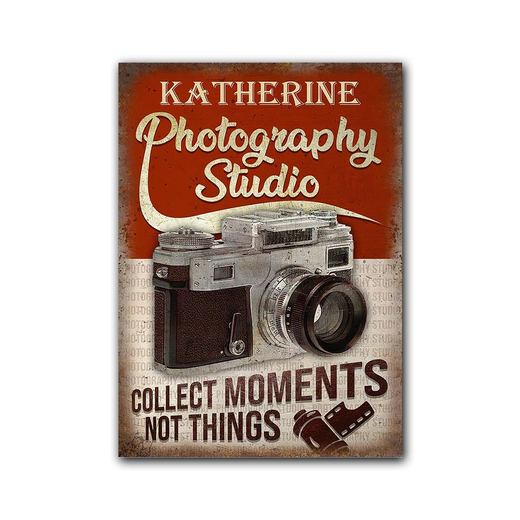 Studio de photographie - Panneau métallique rectangulaire personnalisé