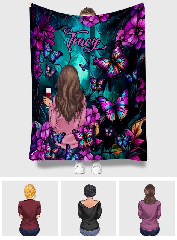 Juste une fille qui aime les papillons - Couverture papillon personnalisée