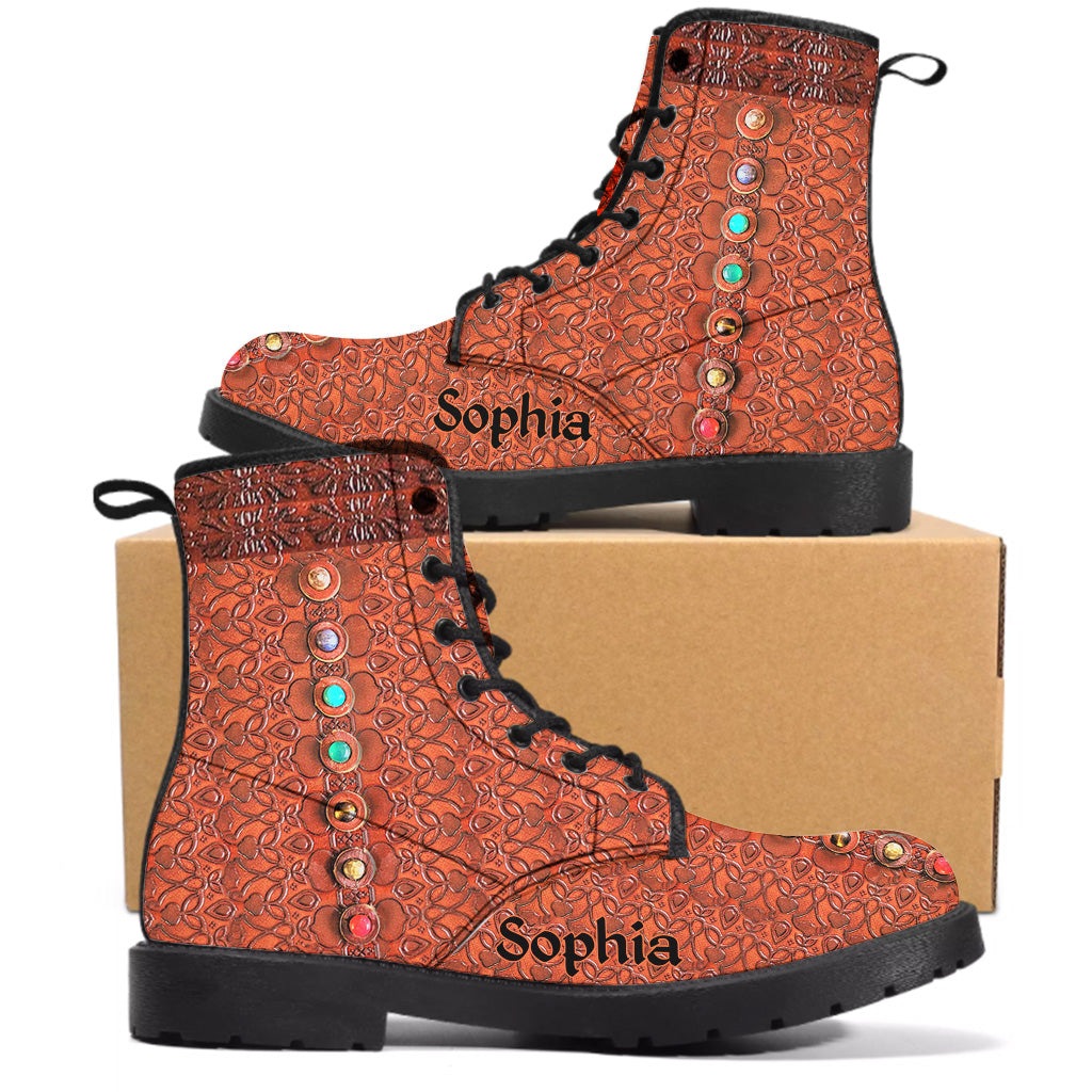 Namaste - Bottes de yoga en cuir personnalisées