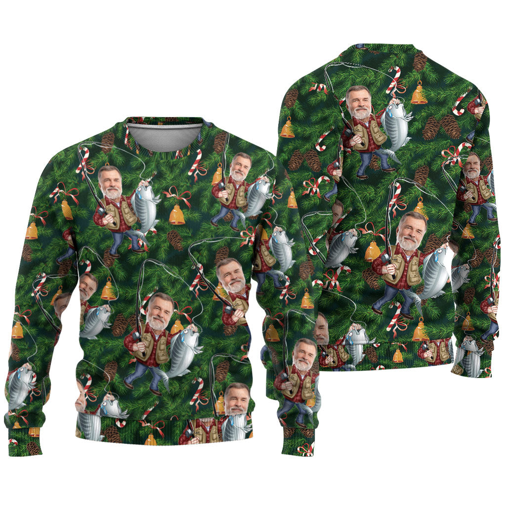 Amoureux de la pêche - Pull moche de pêche personnalisé