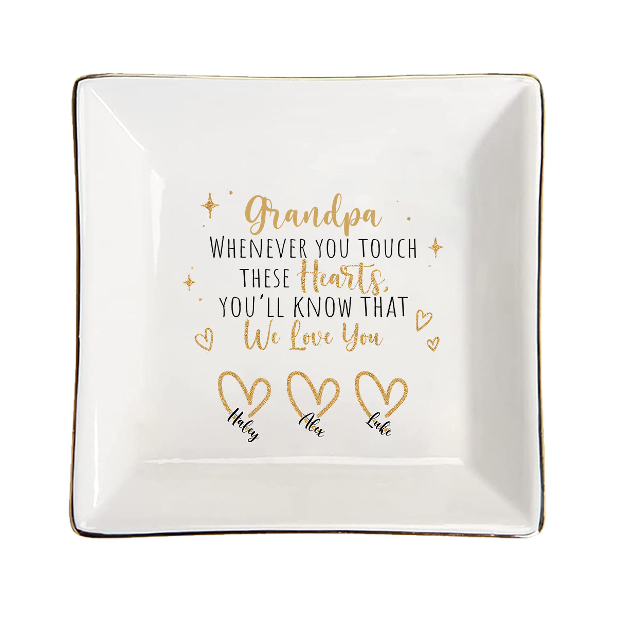 À chaque fois que vous le touchez - Cadeau pour maman, grand-mère, papa, grand-père - Porte-bijoux personnalisé