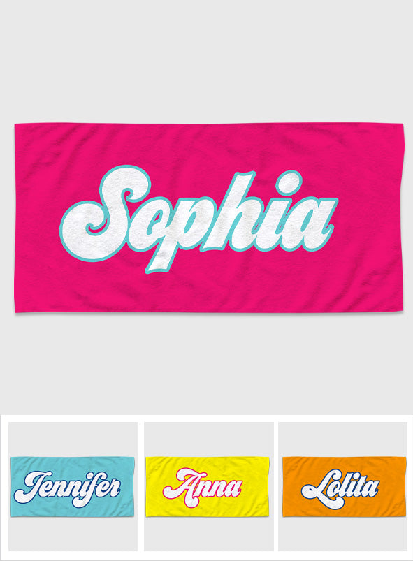 Colorful Name - Personalized Beach Towel