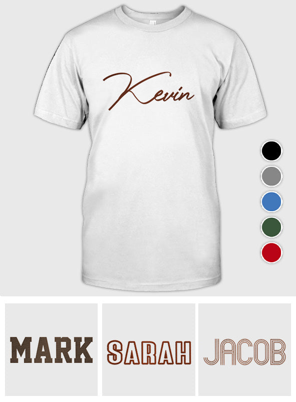 T-shirt brodé personnalisé avec nom pour petit-fils