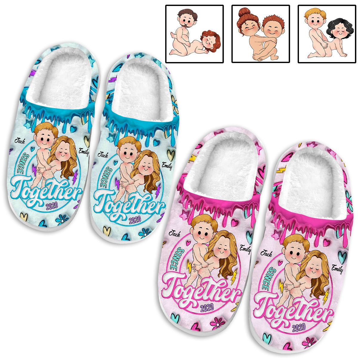 Together Since - Personalized Couple Slippers