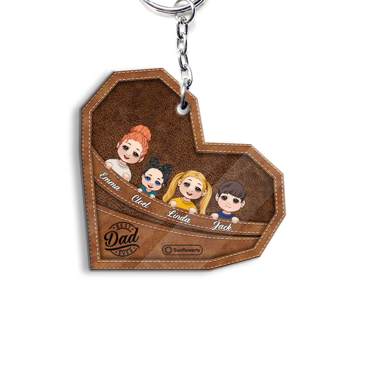 Best Dad/Grandma/Grandpa/Mom Ever - Personalized Father Keychain