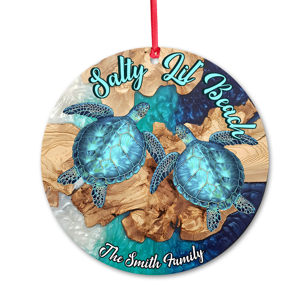 You And Me And The Sea - Personalized Turtle Ornament