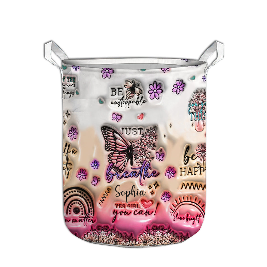 Papillon à affirmations positives - Panier de rangement papillon personnalisé