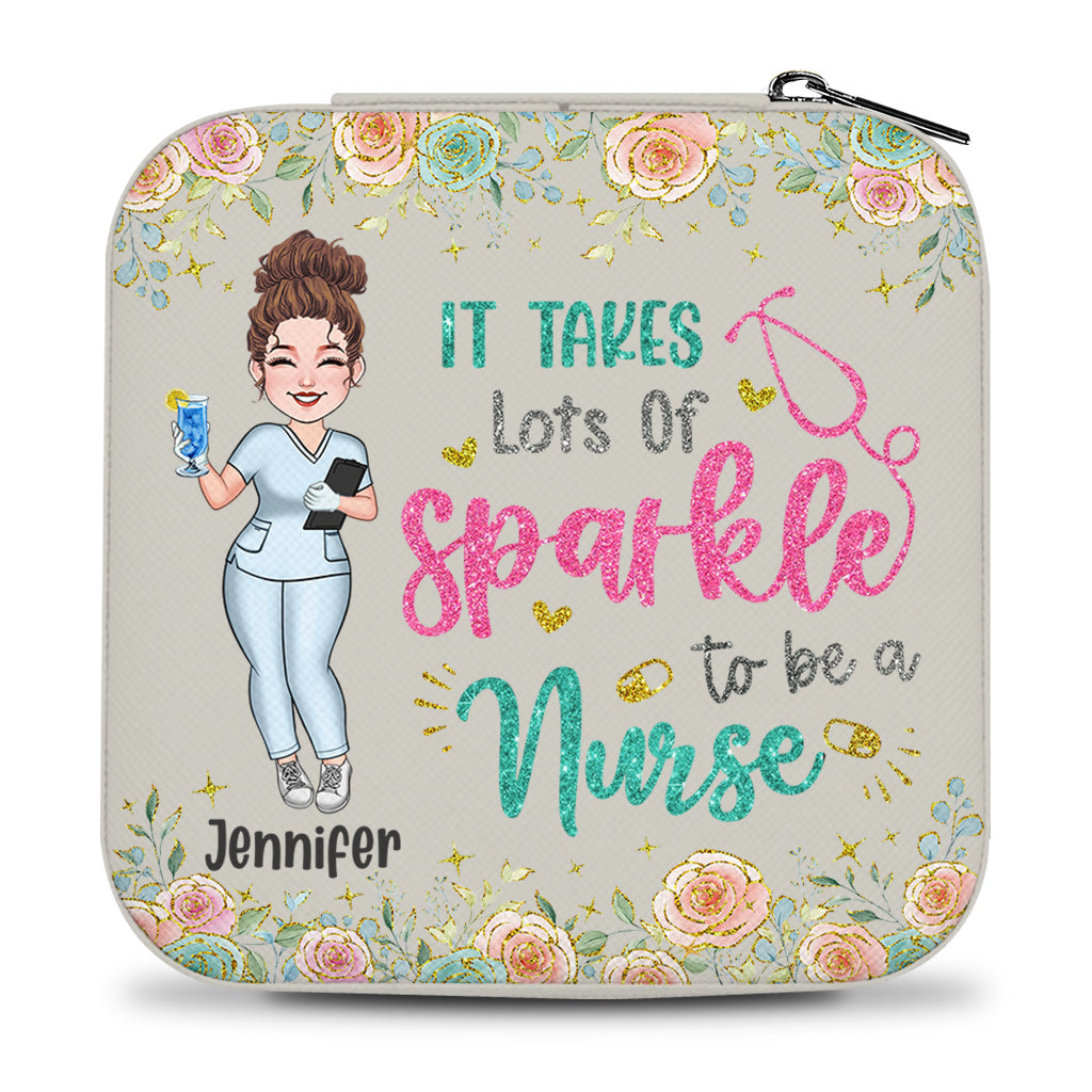 It Takes A Lot Of Sparkle To Be A Nurse - Personalized Nurse Jewelry Box