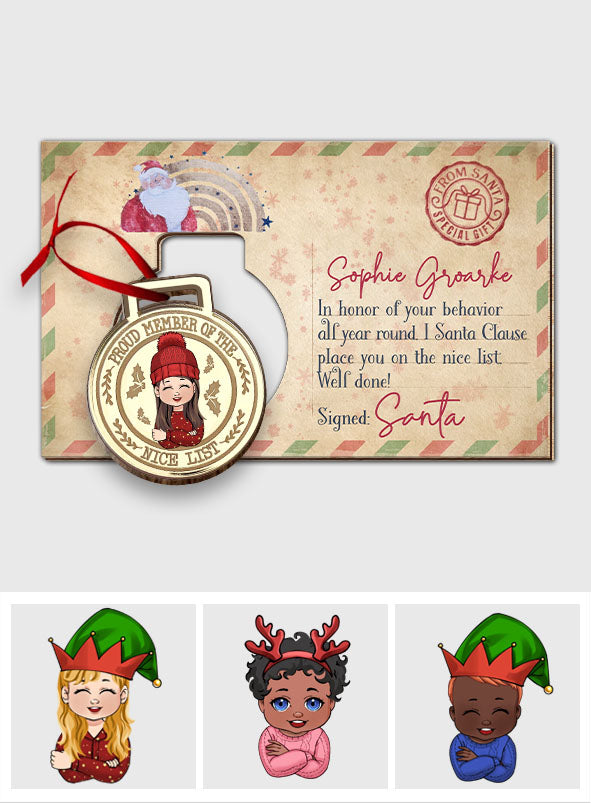 Médaille « Sagesse » - Ornement personnalisé pour enfant à déplier