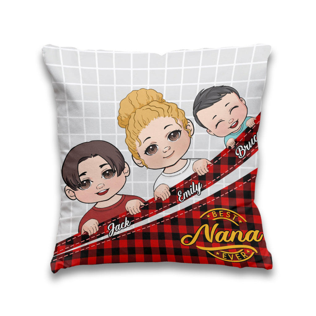 Meilleure grand-mère/Mimi/Nana du monde - Coussin décoratif personnalisé pour grand-mère