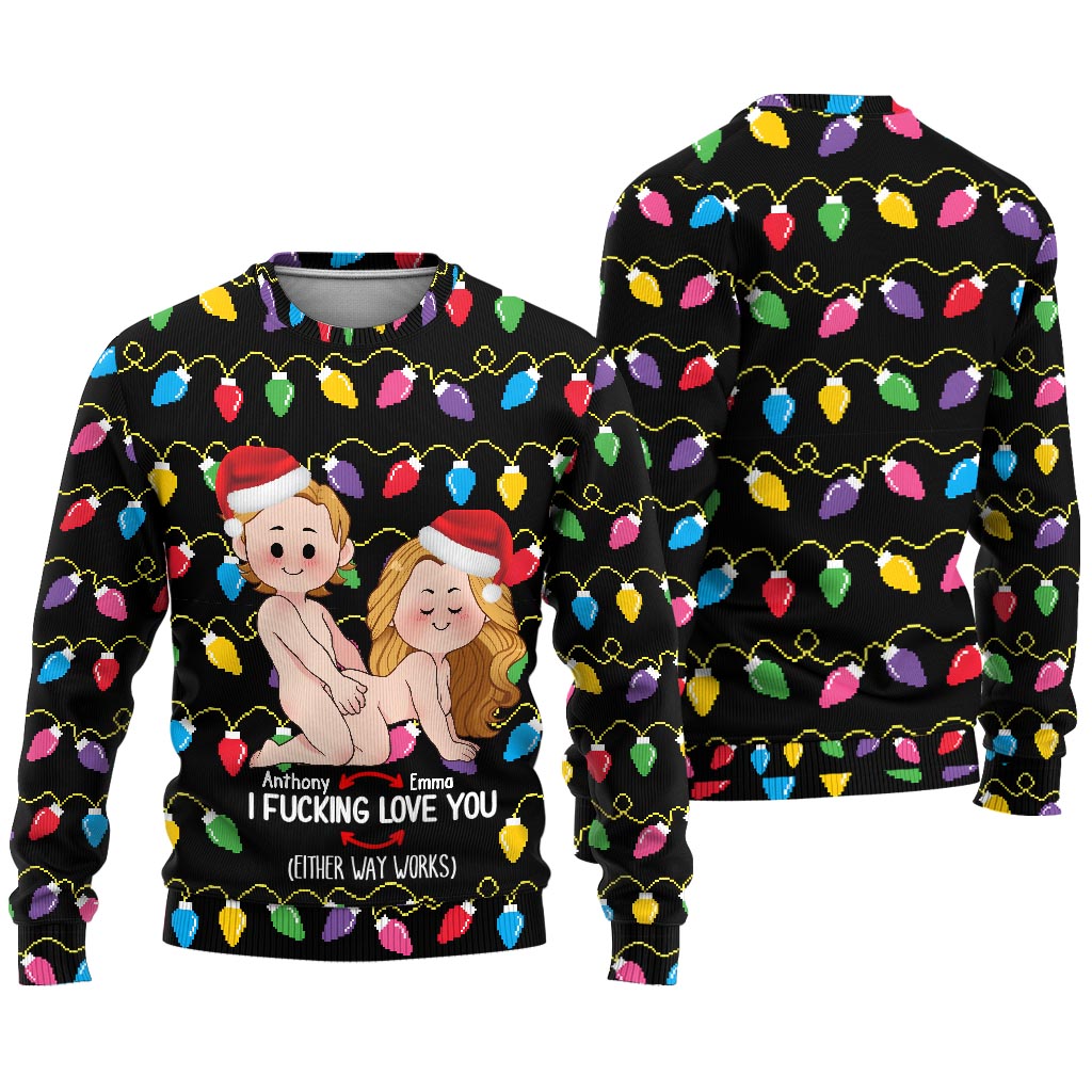Je t'aime - Pull moche personnalisé pour couple
