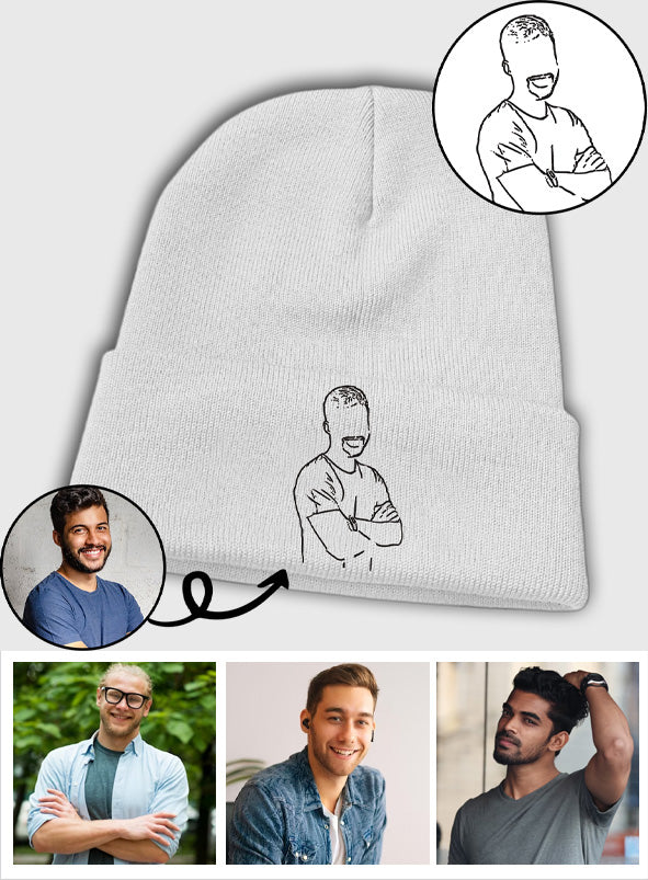Bonnet brodé personnalisé avec photo - Bonnet brodé pour fils
