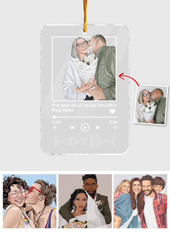 Notre chanson préférée - cadeau pour mari, femme - Ornement transparent personnalisé
