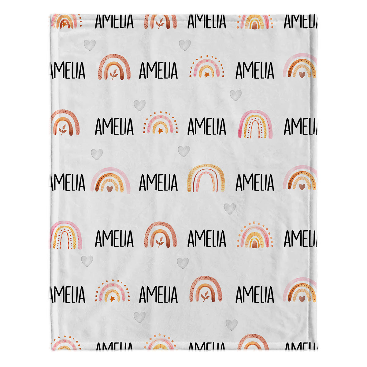 Couverture personnalisée pour nouveau-né - Arc-en-ciel rétro avec nom