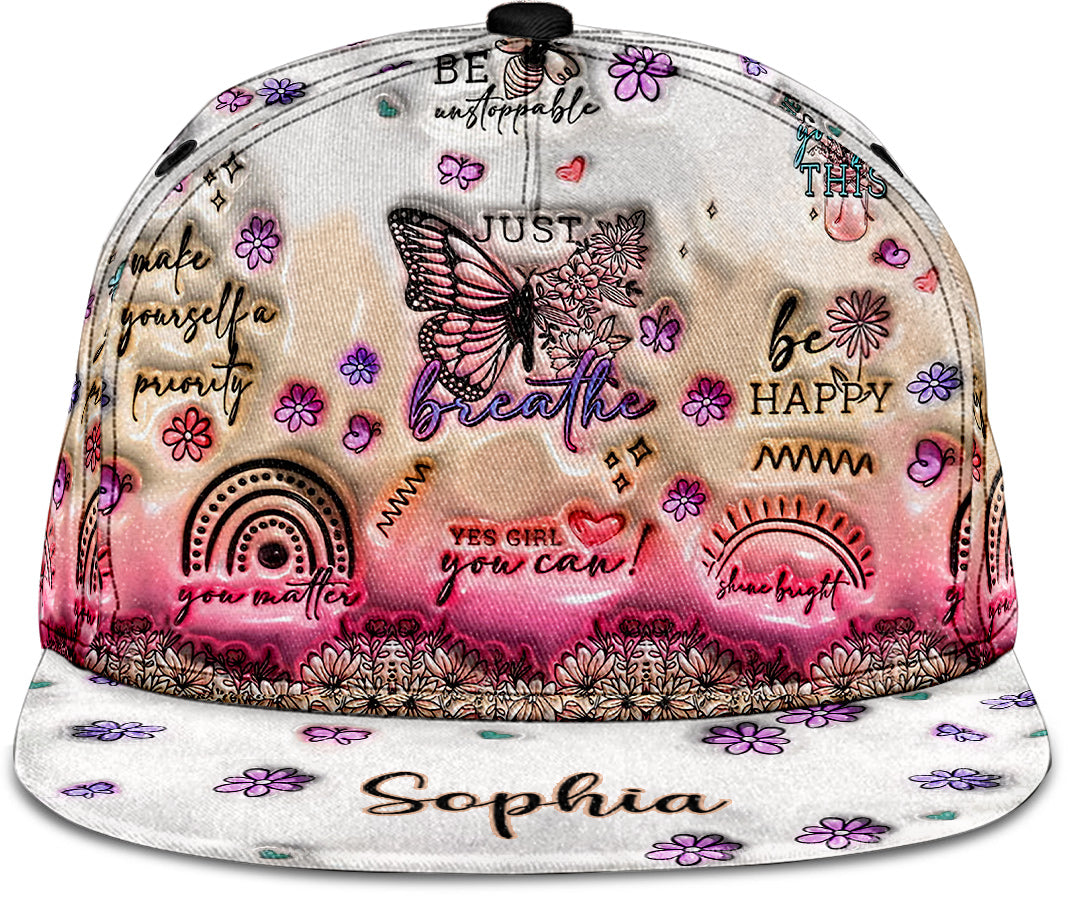 Casquette papillon personnalisée avec affirmations positives