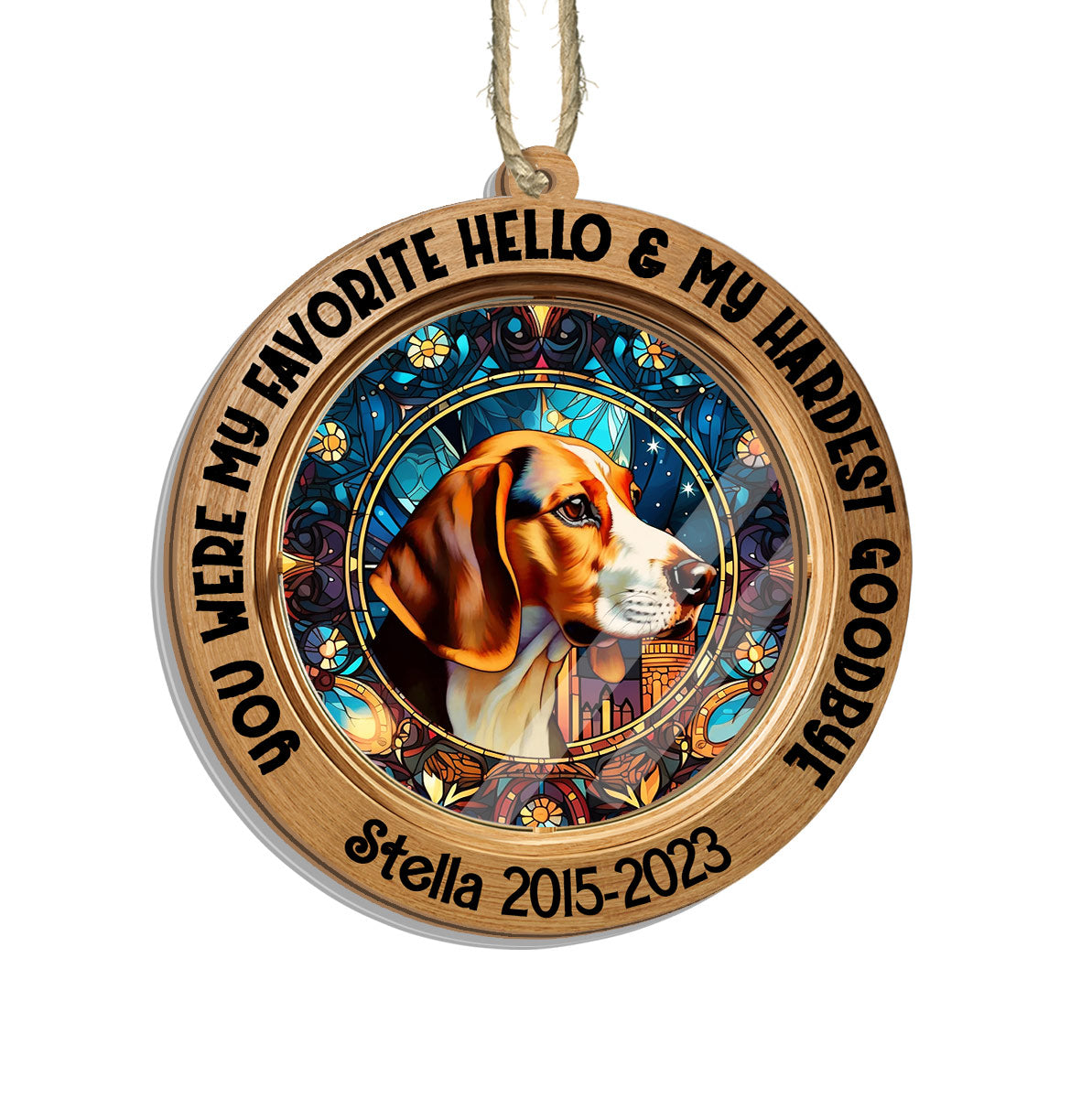 Tu étais mon bonjour préféré et mon au revoir le plus difficile - Attrape-soleil personnalisé pour chien