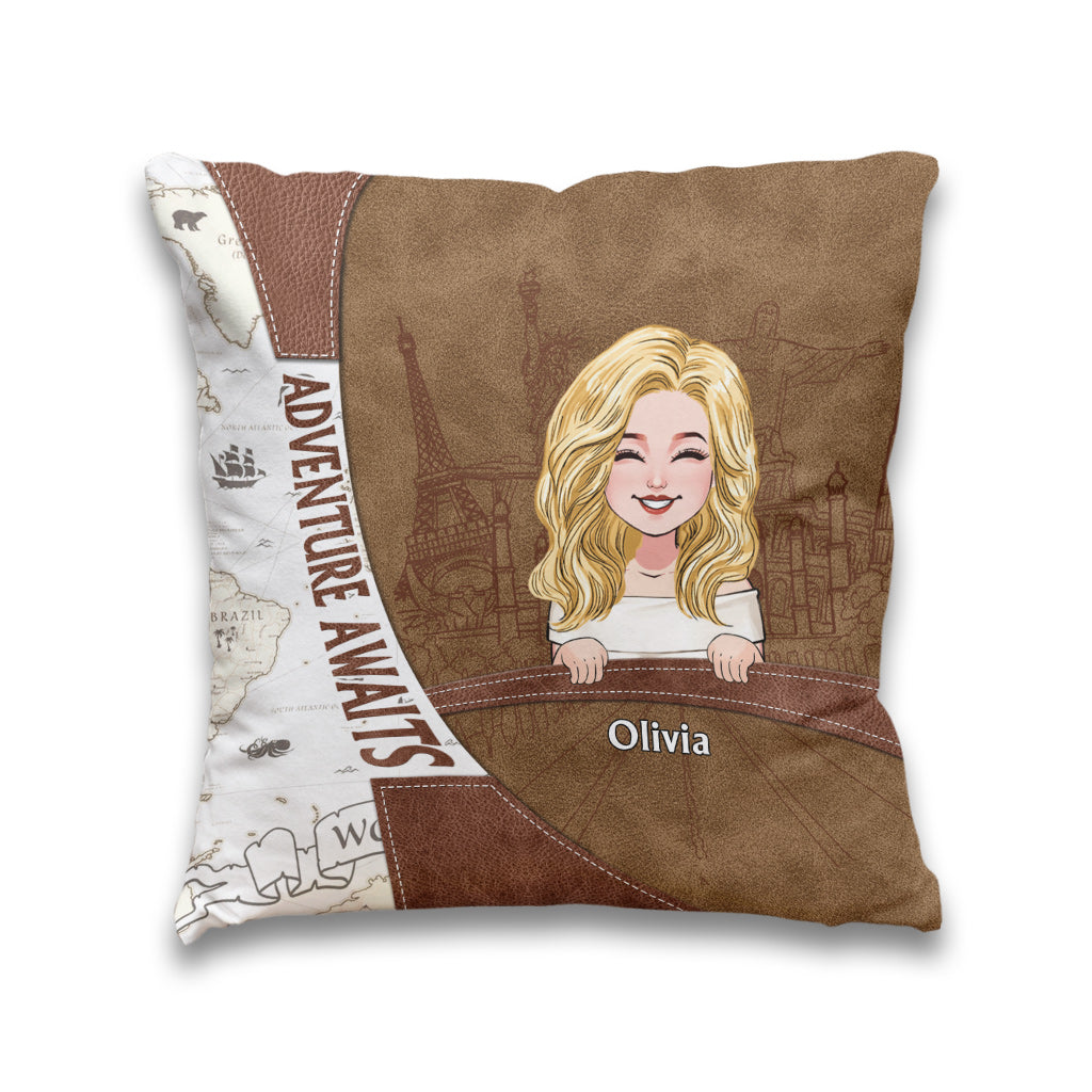 L'aventure vous attend - Coussin de voyage personnalisé