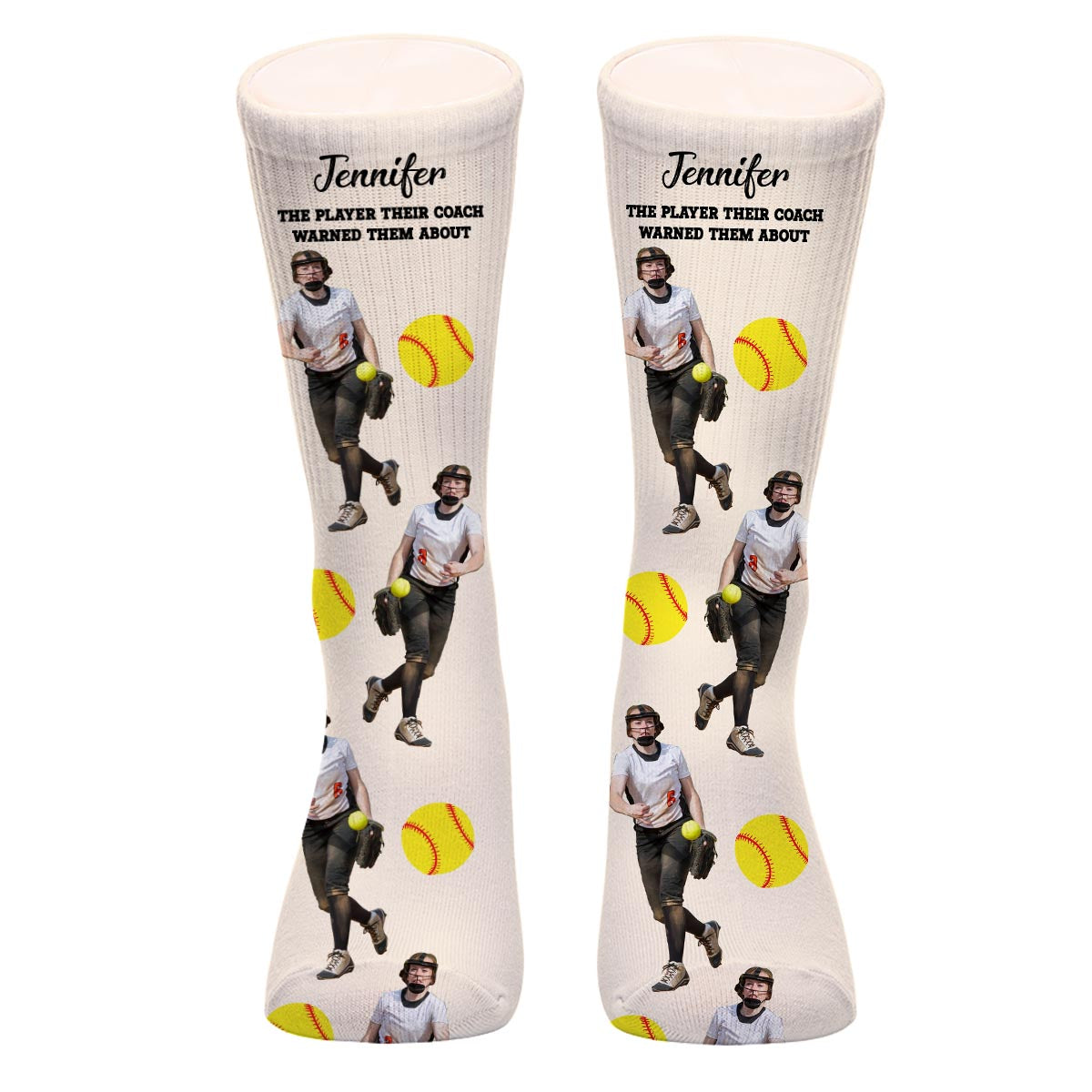 Their Coach Warned - Personalized Softball Socks