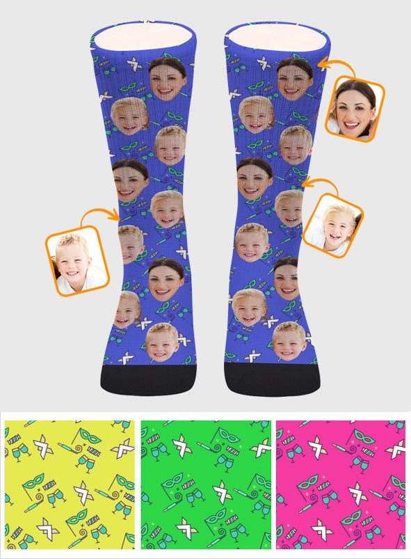 Chaussettes personnalisées pour maman - Motifs de fête personnalisés