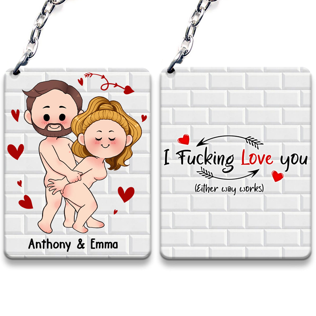 Je veux juste que tu sois heureux - Cadeau pour couple (mari, femme, petit ami, petite amie) - Porte-clés personnalisé