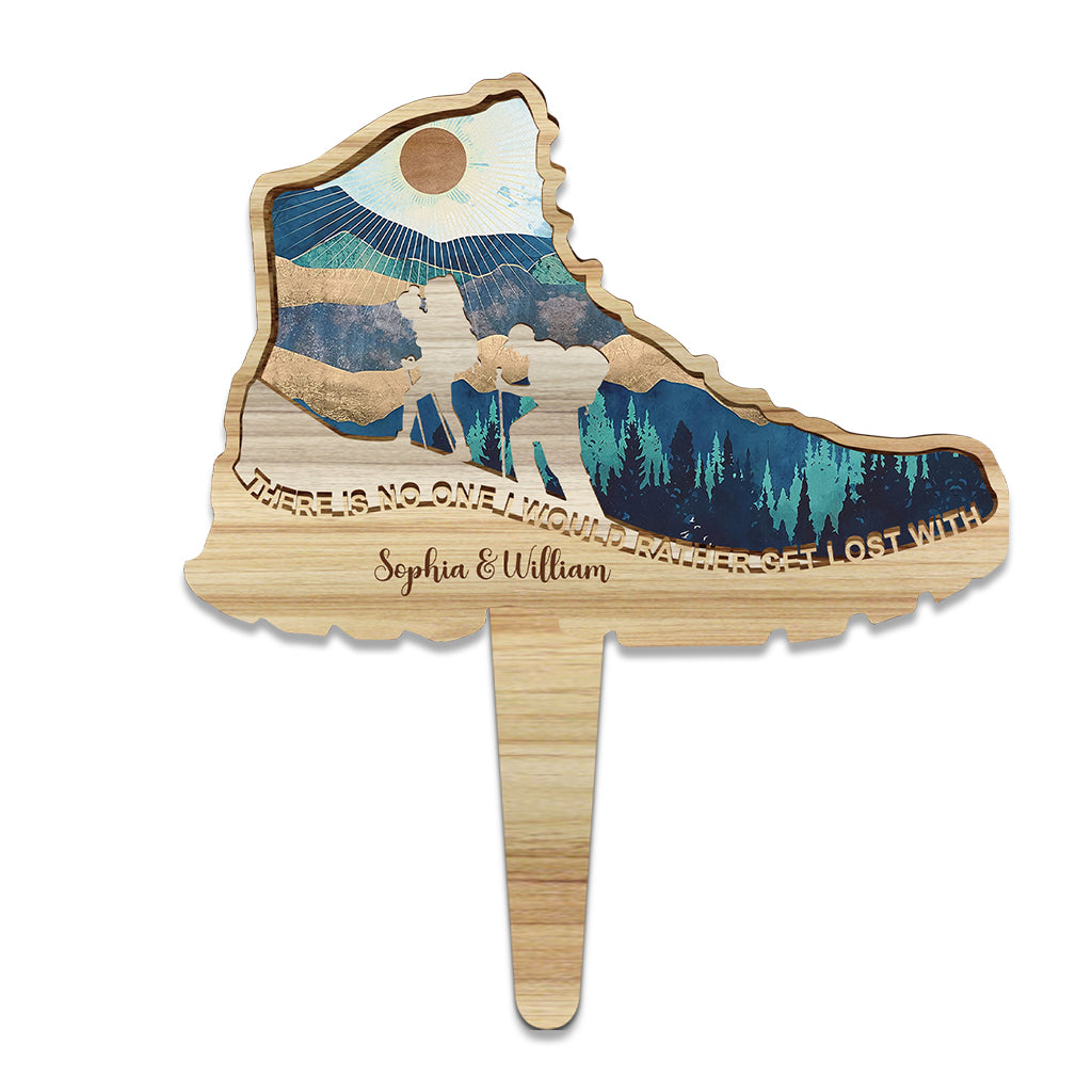 Il n'y a personne avec qui je préférerais me perdre - Cadeau de randonnée pour femme, mari, petit ami, petite amie - Panneau de jardin personnalisé en acrylique