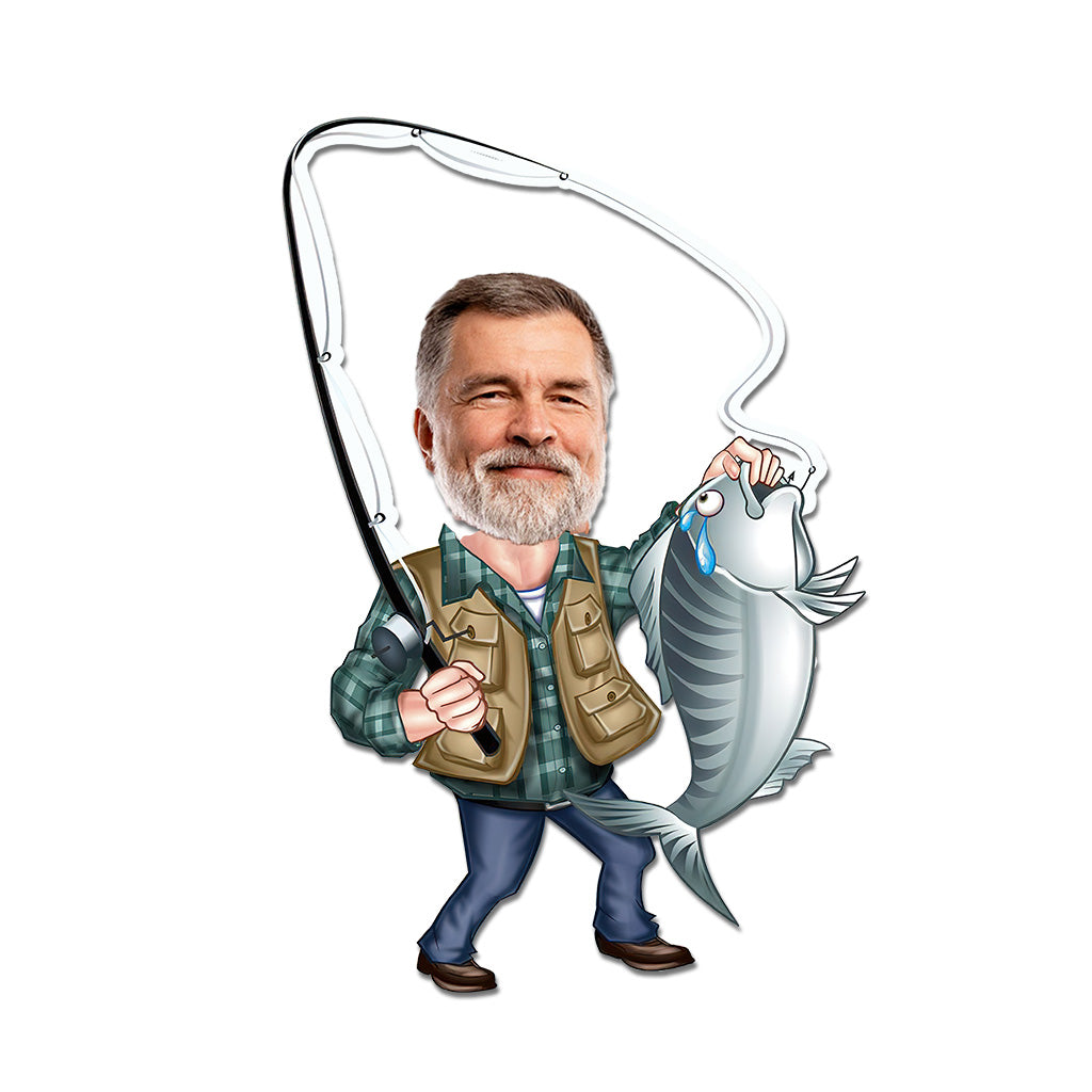 J'adore la pêche - Autocollant de pêche personnalisé complet