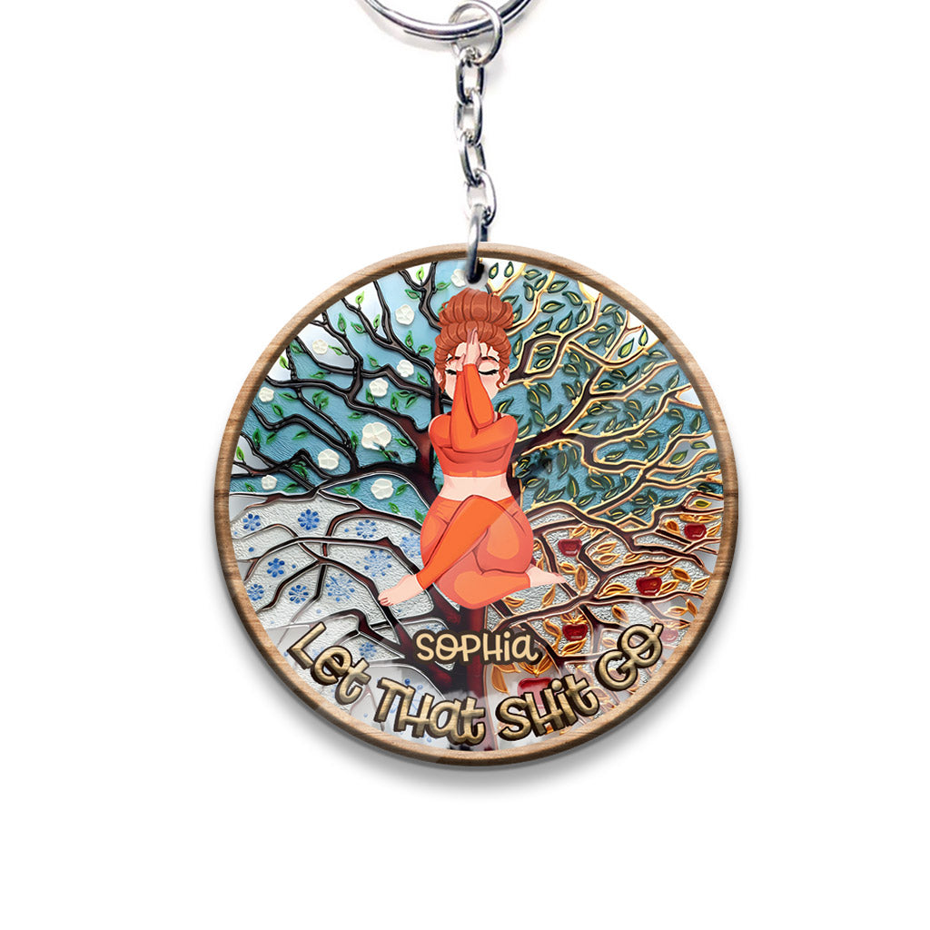 Lâchez prise - Porte-clés de yoga personnalisé