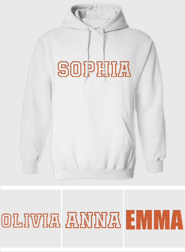 Sweat à capuche brodé personnalisé avec nom - Nom personnalisé pour tante