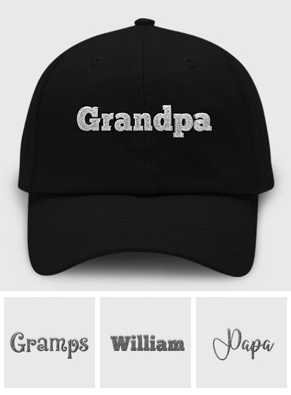 Casquette classique brodée personnalisée avec nom pour grand-père