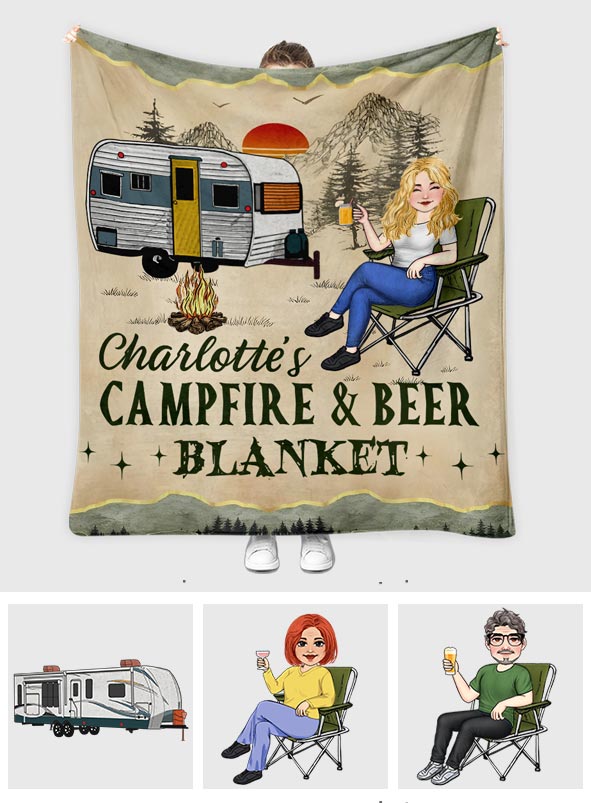 Couverture de camping personnalisée Campfire And Coffee