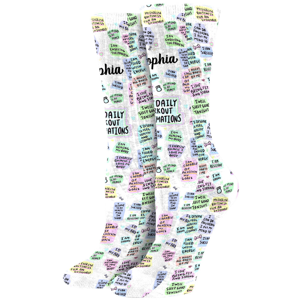 My Daily Workout Affirmations - Personalized Fitness Socks