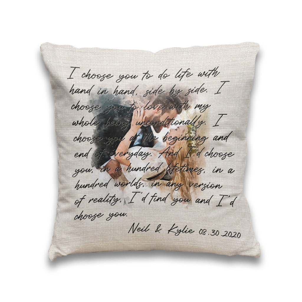 Je te choisis - Coussin décoratif personnalisé pour couple