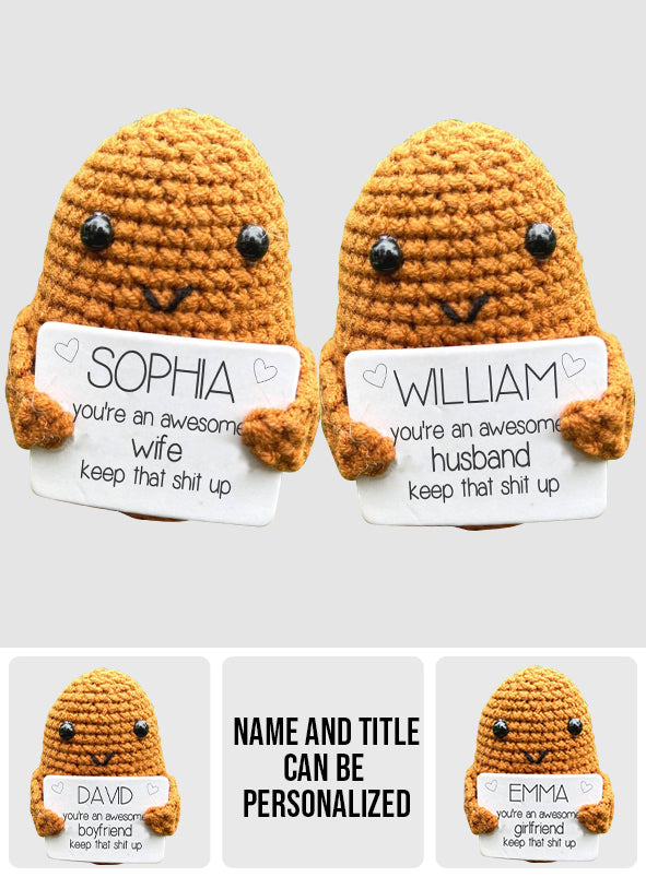 Positive Potato - Figurine de couple personnalisée tricotée à la main