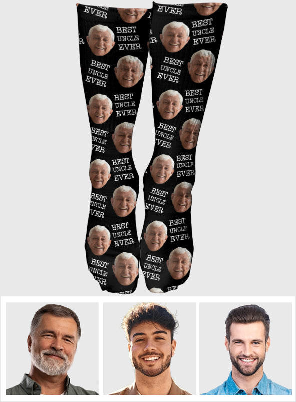 Chaussettes personnalisées pour oncle - Face personnalisée