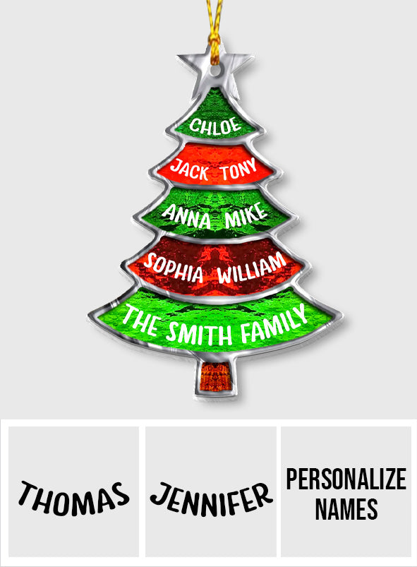 Family Christmas Tree - Personalized Family Ornament