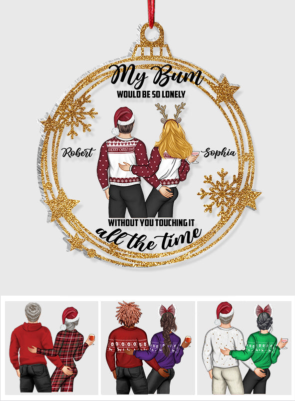 Touche mes fesses - Ornement transparent personnalisé pour couple