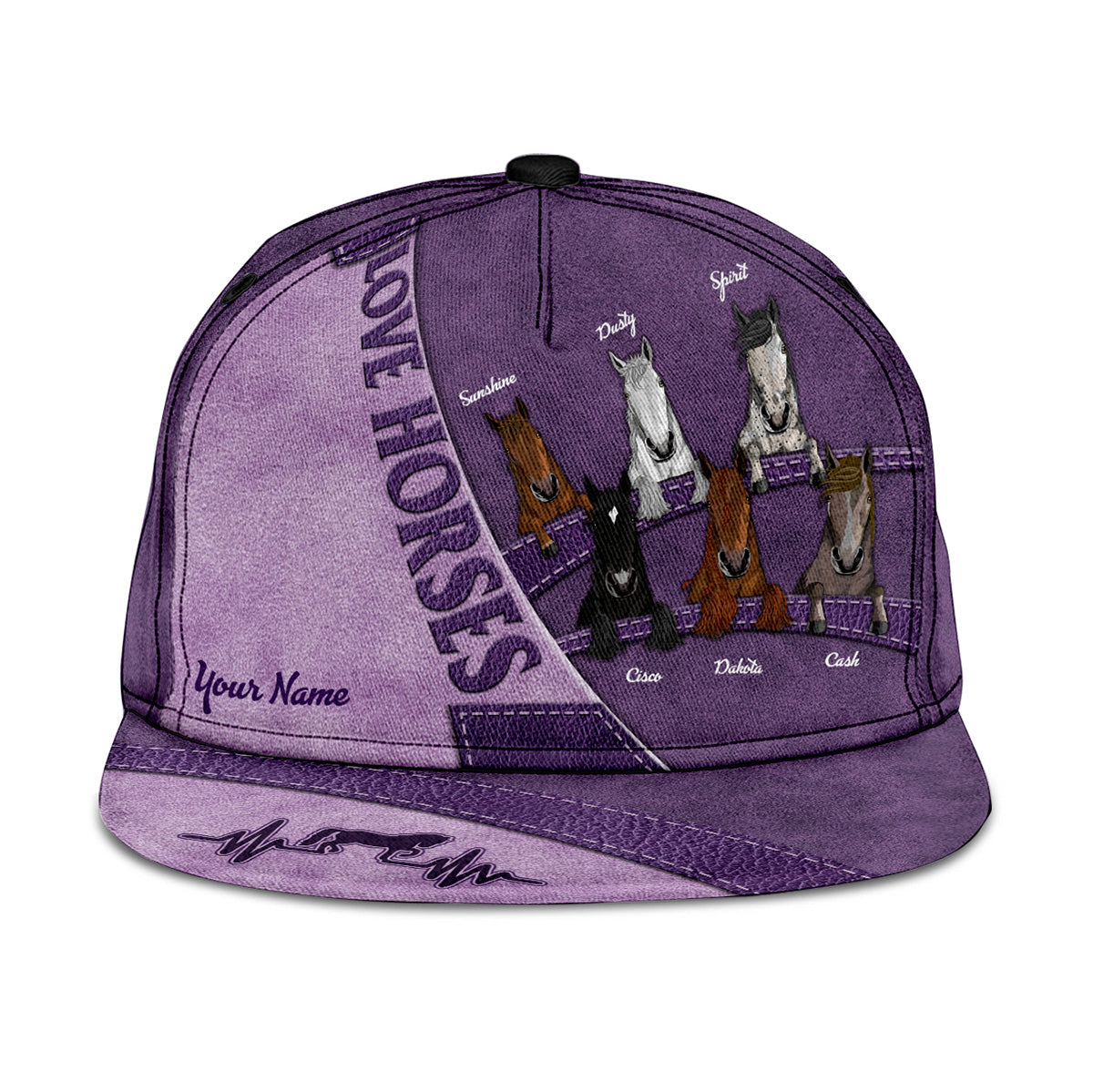 J'adore les chevaux - Casquette personnalisée à motif cheval