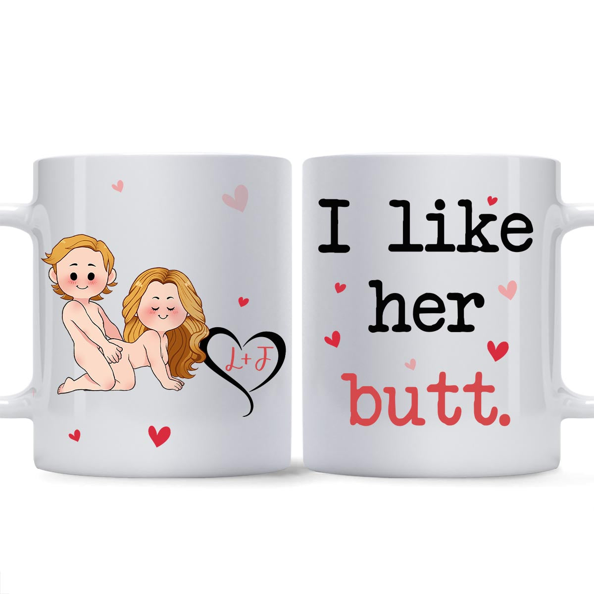 J'aime sa barbe, j'aime ses fesses - Mug personnalisé pour couple