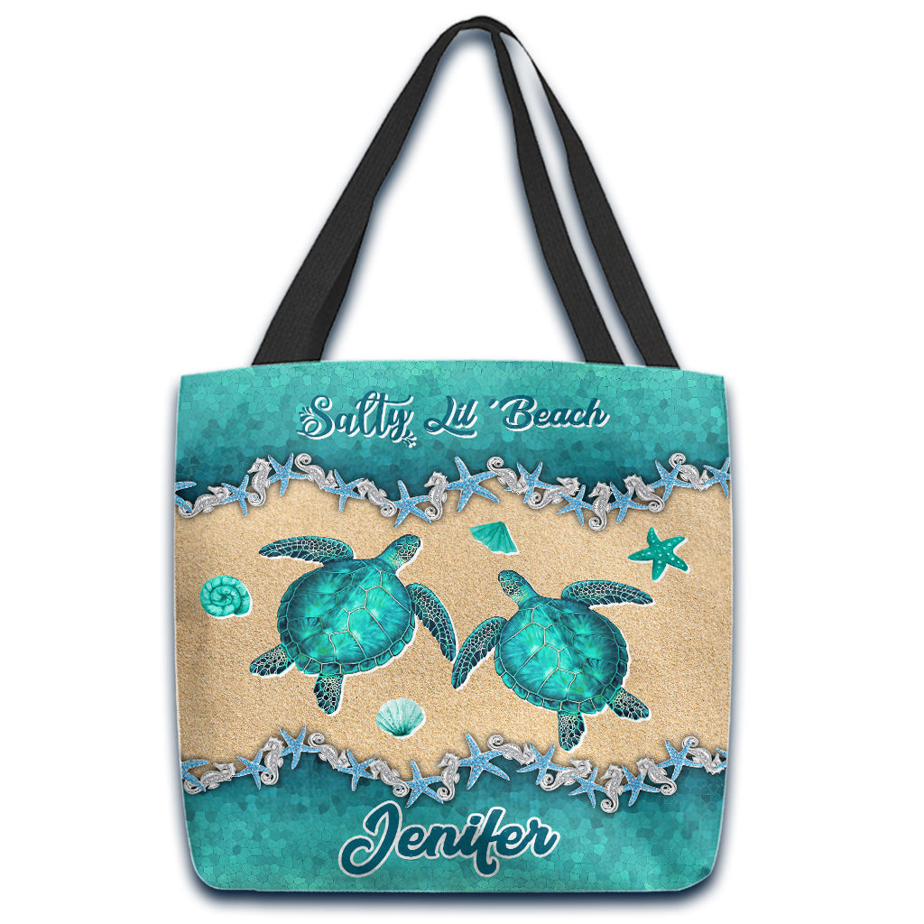 Salty Lil' Beach - Sac fourre-tout personnalisé en forme de tortue
