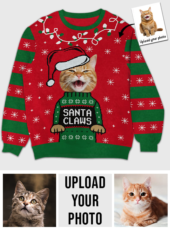Pull de Noël Santa Claws - Chat personnalisé