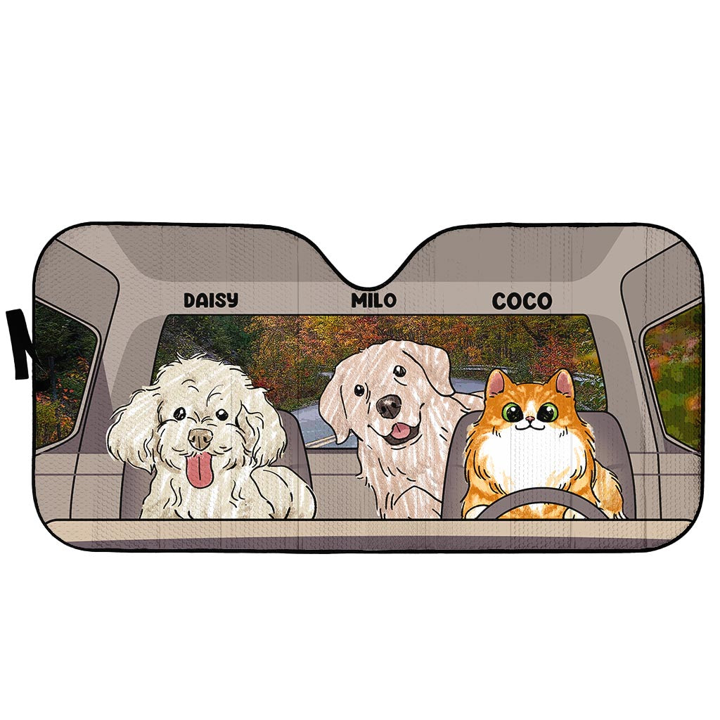 Lovely Paws - Pare-soleil personnalisé pour voiture pour chien