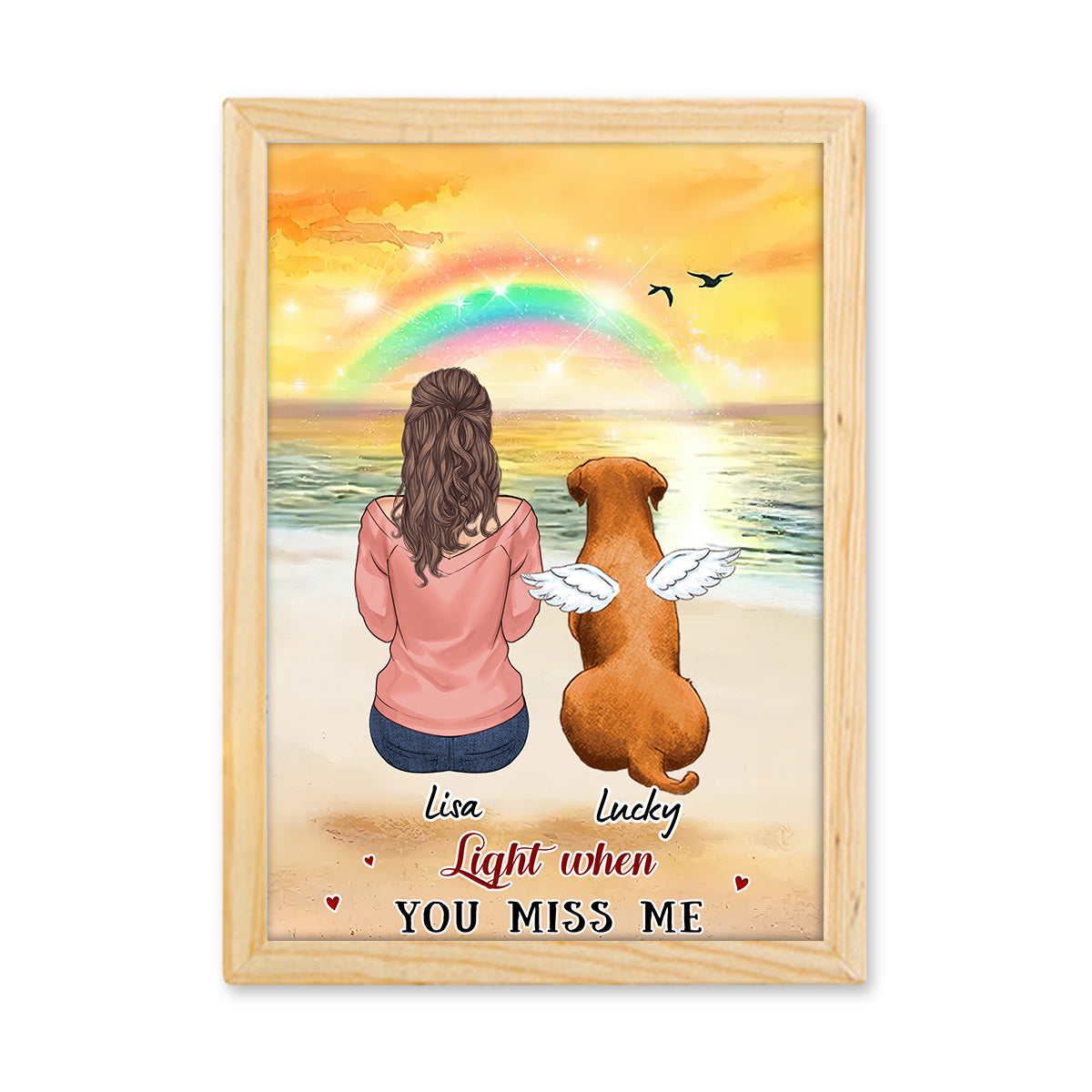 Light When You Miss Me - Personalized Cat Light Photo Frame