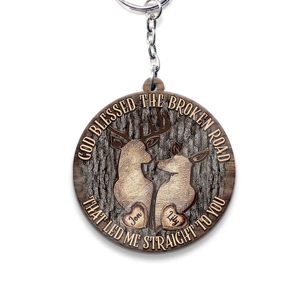 Dieu a béni le chemin difficile - Porte-clés personnalisé pour couple