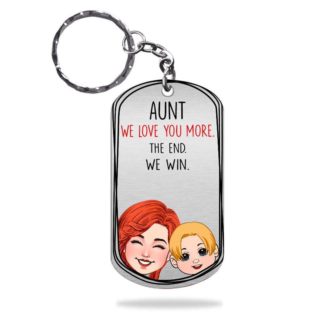 Papa, je t'aime plus que tout - Porte-clés personnalisé en acier inoxydable - Cadeau pour papa, grand-mère, grand-père, maman, oncle, tante