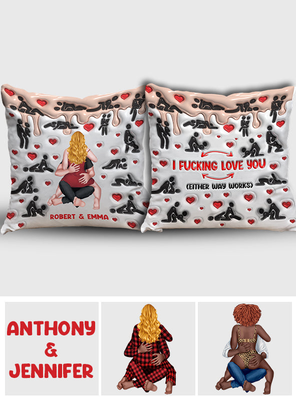 Je t'aime - Coussin décoratif personnalisé pour couple