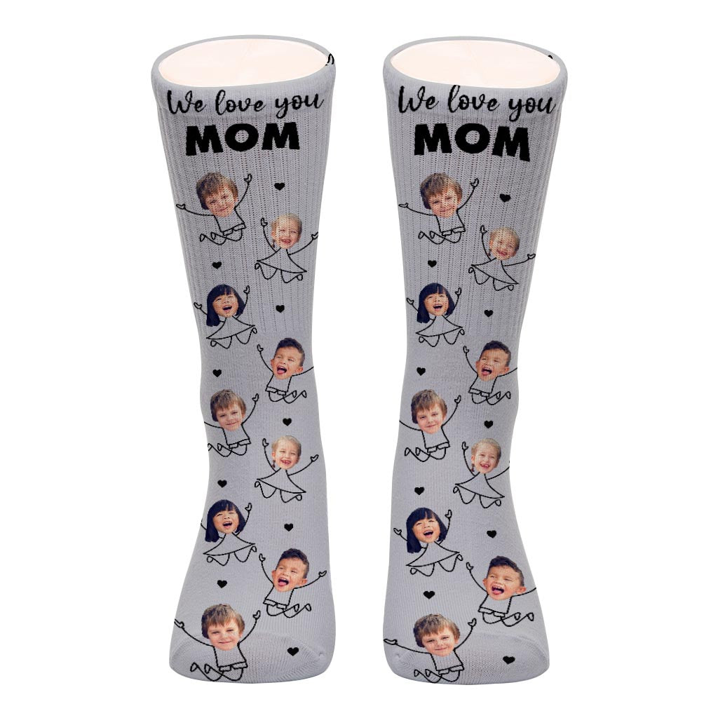 Je t'aime papa - Cadeau pour papa, grand-père, maman, oncle, tante, grand-mère - Chaussettes personnalisées
