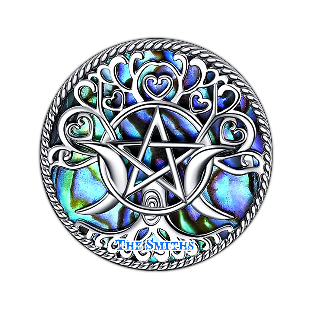 Tapis rond personnalisé de sorcière Triple Lune Pentacle - Tapis rond de sorcière